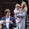 Gisele Bündchen en compagnie de son mari Tom Brady et de leurs enfants Benjamin et Vivian se à New York le 29 avril 2016