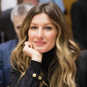 Gisele Bündchen ambassadrice de bonne volonté pour la journée du Fonds mondial pour la nature 2016 à l'ONU à New York le 2 mars 2016