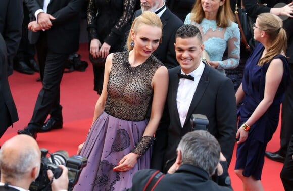 Hatem Ben Arfa avec Angela Donava (Dona PR) au Festival de Cannes le 16 mai 2016 lors de la montée des marches pour la projection du film Loving de Jeff Nichols. ©Borde-Jacovides-Moreau