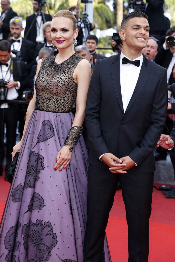 Hatem Ben Arfa avec Angela Donava (Dona PR) au Festival de Cannes le 16 mai 2016 lors de la montée des marches pour la projection du film Loving de Jeff Nichols. ©Borde-Jacovides-Moreau
