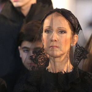 Céline Dion - Sorties des obsèques nationales de René Angélil en la Basi­lique Notre-Dame de Montréal, le 22 janvier 2016