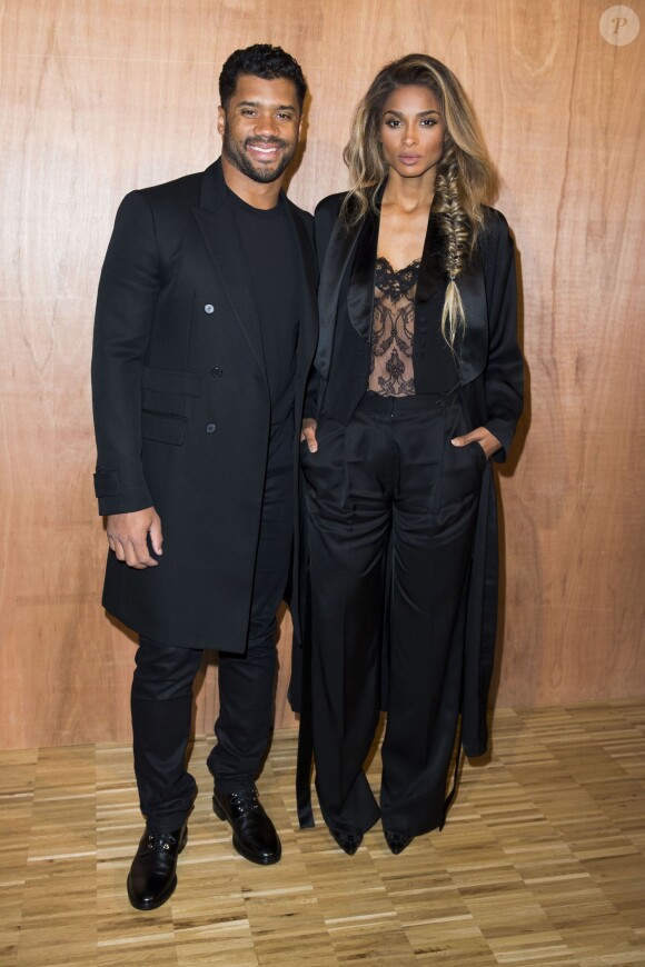 Russell Wilson et sa compagne Ciara au défilé de mode prêt-à-porter Automne-Hiver 2016/2017 Givenchy à Paris le 6 mars 2016. © Olivier Borde/Bestimage