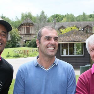 Yannick Noah, Cédric Pioline, Patrice Hagelauer - 24ème édition du "Tee Break du Coeur" organisée dans un but caritatif sur le golf des Yvelines, au château de la Couharde le 17 mai 2016.