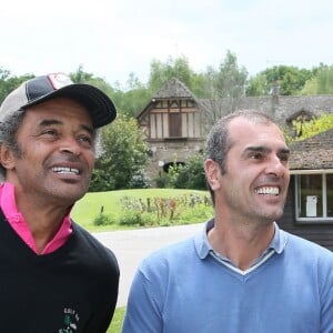 Yannick Noah, Cédric Pioline, Patrice Hagelauer - 24ème édition du "Tee Break du Coeur" organisée dans un but caritatif sur le golf des Yvelines, au château de la Couharde le 17 mai 2016