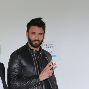 Thomas Vergara et son avocat au tribunal de Nanterre pendant les délibérés du procès de Nabilla Benattia le 19 mai 2016