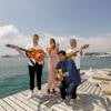 Exclusif - Malika Ménard et les Gipsy Kings en rendez-vous portrait sur la plage Bâoli pendant le 69ème Festival international du film de Cannes le 19 mai 2016. © Doignon / LMS / Bestimage