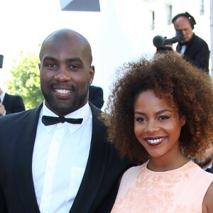 Teddy Riner et sa compagne Luthna - Montée des marches du film "Elle" lors du 69e Festival International du Film de Cannes. Le 21 mai 2016. © Olivier Borde-Cyril Moreau/Bestimage