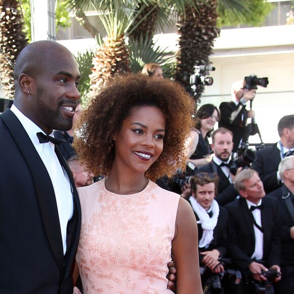 Teddy Riner et sa compagne Luthna - Montée des marches du film "Elle" lors du 69e Festival International du Film de Cannes. Le 21 mai 2016. © Olivier Borde-Cyril Moreau/Bestimage