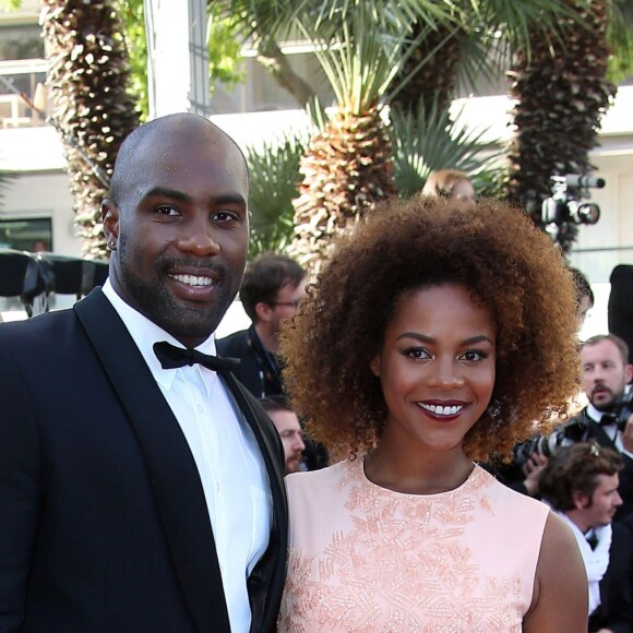 Teddy Riner et sa compagne Luthna - Montée des marches du film "Elle" lors du 69e Festival International du Film de Cannes. Le 21 mai 2016. © Olivier Borde-Cyril Moreau/Bestimage