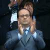 François Hollande à la finale de la Coupe de France de football (PSG / OM) au Stade de France à Saint-Denis le 21 mai 2016. Le PSG remporte le match 4 - 2.