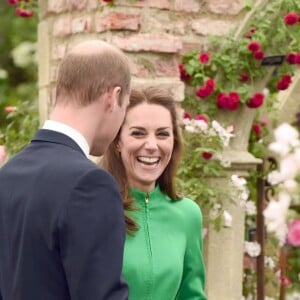 Le prince William, la duchesse Catherine de Cambridge et le prince Harry en visite au Chelsea Flower Show 2016 à Londres, le 23 mai 2016.