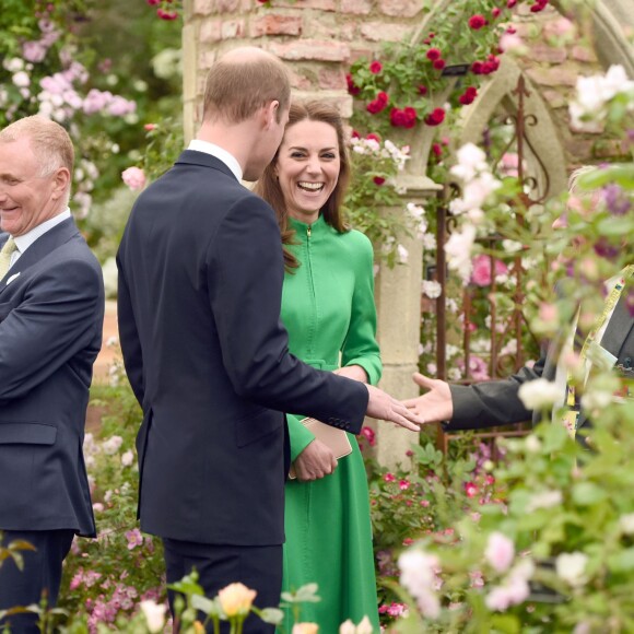 Le prince William, la duchesse Catherine de Cambridge et le prince Harry en visite au Chelsea Flower Show 2016 à Londres, le 23 mai 2016.