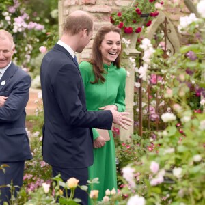 Le prince William, la duchesse Catherine de Cambridge et le prince Harry en visite au Chelsea Flower Show 2016 à Londres, le 23 mai 2016.