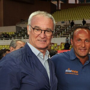 Claudio Ranieri, le prince Albert II de Monaco et Louis Ducruet lors du traditionnel match de football caritatif opposant l'A.S. Star Team for Children à l'Association Mondiale des Pilotes de F1, au stade Louis-II le 24 mai 2016 à Monaco. Les pilotes ont remporté le match sur le score de 3 à 1. © Bruno Bebert / Bestimage