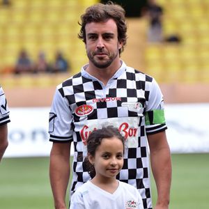 Fernando Alonso lors du traditionnel match de football caritatif opposant l'A.S. Star Team for Children à l'Association Mondiale des Pilotes de F1, au stade Louis-II le 24 mai 2016 à Monaco. Les pilotes ont remporté le match sur le score de 3 à 1. © Bruno Bebert / Bestimage