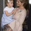 La princesse Madeleine et sa fille la princess Leonore - Baptême du prince Oscar de Suède à Stockholm en Suède le 27 mai 2016.