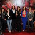 Gaspard Proust, Anamaria Vartolomei, Frederic Beigbeder, Audrey Fleurot, Jonathan Lambert lors de la première de L'Idéal au Grand Rex, Paris, le 30 mai 2016.