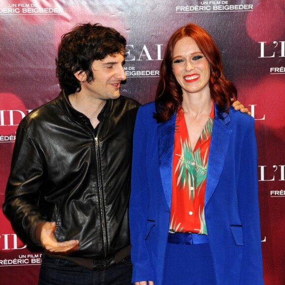 Gaspard Proust, Audrey Fleurot lors de la première de L'Idéal au Grand Rex, Paris, le 30 mai 2016.