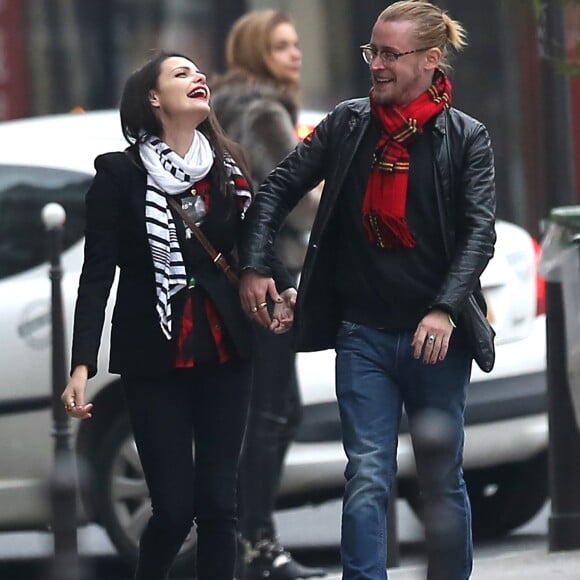 Macaulay Culkin et Jordan Lane Price à Paris le 28 novembre 2013