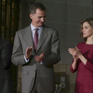 Le roi Felipe VI et la reine Letizia d'Espagne présidaient le 1er juin 2016 en la cathédrale de Palencia la cérémonie de remise des Prix Nationaux de la Culture