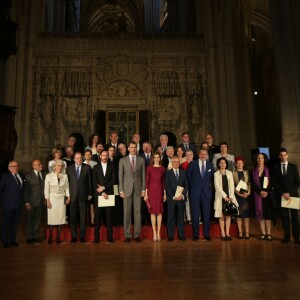 Le roi Felipe VI et la reine Letizia d'Espagne présidaient le 1er juin 2016 en la cathédrale de Palencia la cérémonie de remise des Prix Nationaux de la Culture