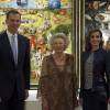 Le roi Felipe VI, la reine Letizia d'Espagne et la princesse Beatrix des Pays-Bas ont inauguré l'exposition "El Bosco" consacrée au peintre Jérôme Bosch au musée du Prado à Madrid, le 30 mai 2016. © Jack Abuin via ZUMA Wire/Bestimage
