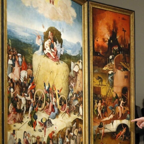 Le roi Felipe VI, la reine Letizia d'Espagne et la princesse Beatrix des Pays-Bas ont inauguré l'exposition "El Bosco" consacrée au peintre Jérôme Bosch au musée du Prado à Madrid, le 30 mai 2016. © Jack Abuin via ZUMA Wire/Bestimage