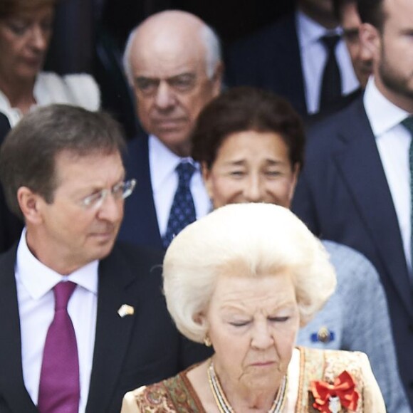 Le roi Felipe VI, la reine Letizia d'Espagne et la princesse Beatrix des Pays-Bas ont inauguré l'exposition "El Bosco" consacrée au peintre Jérôme Bosch au musée du Prado à Madrid, le 30 mai 2016. © Jack Abuin via ZUMA Wire/Bestimage