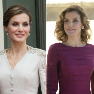 Letizia d'Espagne en juin 2015 / en juin 2016. Photomontage Purepeople.