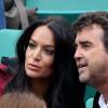 Arnaud Lagardère et sa femme Jade Foret - People dans les tribunes des internationaux de France de tennis à Roland Garros le 1er juin 2016. © Dominique Jacovides / Bestimage