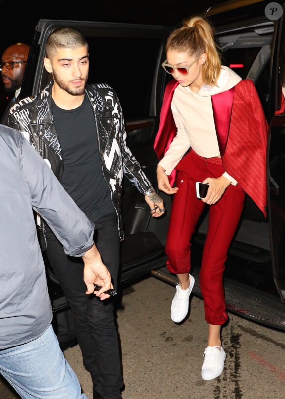 Gigi Hadid et Zayn Malik à New York, le 25 mars 2016