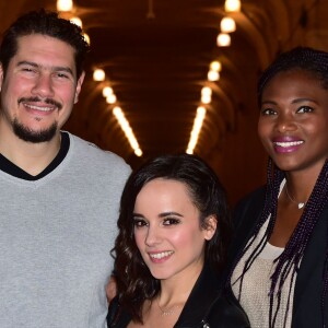 Exclusif - Muriel Hurtis et son compagnon Vincent Parisi avec Alizée - Célébrités lors du dîner caritatif pour l'Euro foot jeunes organisé à la Mairie de Lille le 4 juin 2016. © Giancarlo Gorassini / Bestimage