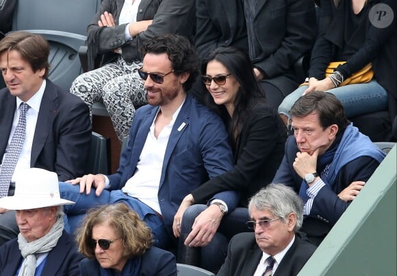 Marie Drucker et son compagnon Mathias Vicherat - People dans les tribunes de la finale homme des internationaux de France de Roland Garros à Paris le 5 juin 2016. © Moreau-Jacovides / Bestimage