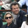Anne-Sophie Lapix et son mari Arthur Sadoun dans les tribunes de la finale homme des internationaux de France de Roland Garros à Paris le 5 juin 2016. © Moreau-Jacovides / Bestimage