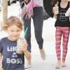 Alessandra Ambrosio est allée déjeuner en famille après son cours de yoga avec son mari Jamie Mazur et ses enfants Anja et Noah Mazur à Los Angeles, le 5 juin 2016