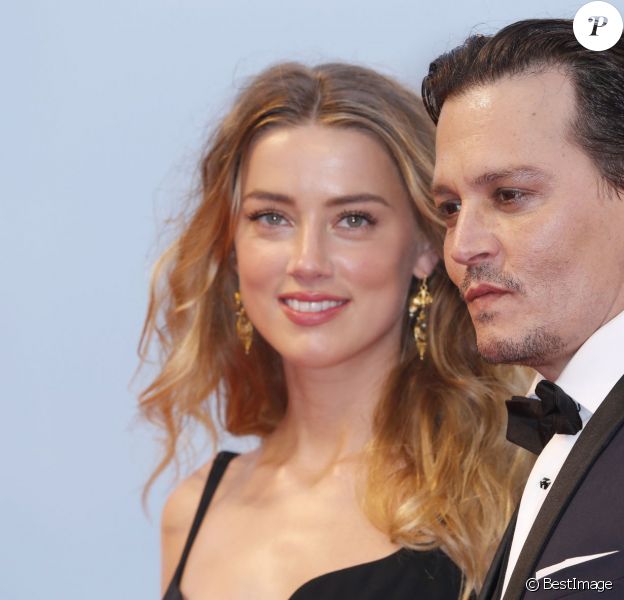Amber Heard et son mari Johnny Depp - Première du film Black Mass (Strictly Criminal) lors du 72e festival du film de Venise, le 4 septembre 2015.