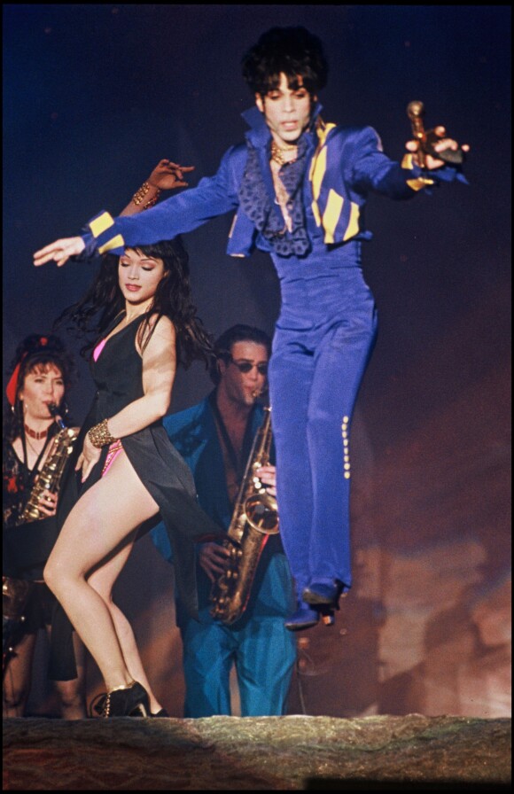 Mayte Garcia et Prince en concert à Wembley à Londres en août 1993
