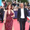 Audrey Fleurot enceinte et son compagnon Djibril Glissant - Avant-première du film "Everest" et soirée d'ouverture lors du 41e Festival du film américain de Deauville, le 4 septembre 2015.