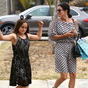 Courteney Cox et son ex mari David Arquette sont allés chercher leur fille Coco à l'école à Santa Monica, le 8 juin 2015
