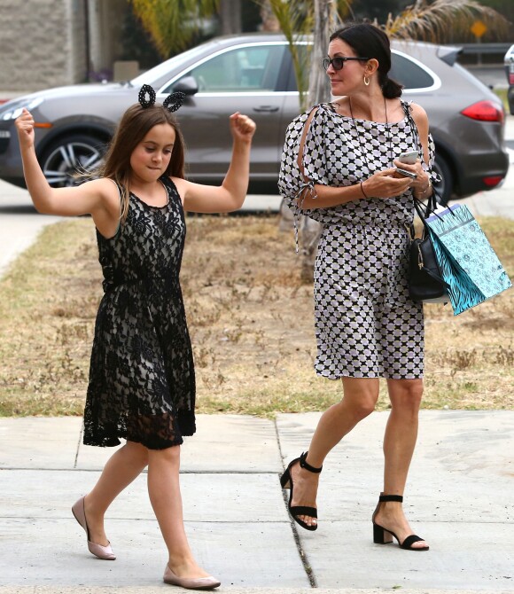 Courteney Cox et son ex mari David Arquette sont allés chercher leur fille Coco à l'école à Santa Monica, le 8 juin 2015
