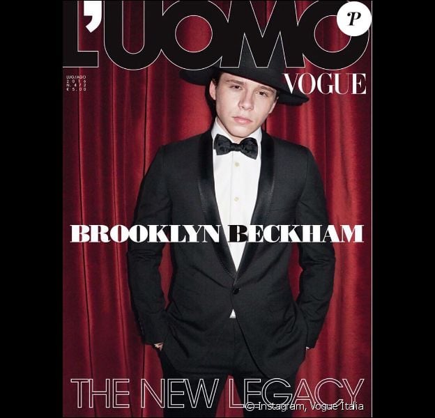 Brooklyn Beckham en couverture du nouveau numéro (juillet-août 2016) de L'Uomo Vogue. Photo par Terry Richardson.
