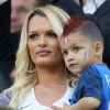 Ludivine Payet (la femme de Dimitri Payet) avec ses fils Milan et Noa au match de l'Euro 2016 France-Albanie au Stade Vélodrome à Marseille, le 15 juin 2016. © Cyril Moreau/Bestimage