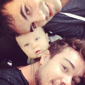 Alex Goude, son mari Romain et son fils Elliot