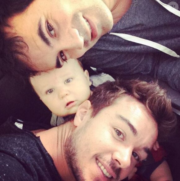 Alex Goude, son mari Romain et son fils Elliot