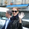 Exclusif - Céline Dion quitte son hôtel pour se rendre à une séance photo avec le photographe Gilles Bensimon à Paris le 17 juin 2016