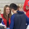 Laurent Koscielny avec sa femme Claire et ses enfants Noah et Raina au match de l'UEFA Euro 2016 France-Suisse au Stade Pierre-Mauroy à Lille, le 19 juin 2016. © Cyril Moreau/Bestimage