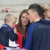 Laurent Koscielny avec sa femme Claire et ses enfants Noah et Raina au match de l'UEFA Euro 2016 France-Suisse au Stade Pierre-Mauroy à Lille, le 19 juin 2016. © Cyril Moreau/Bestimage