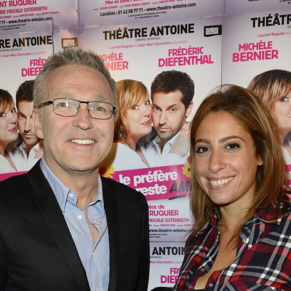 Laurent Ruquier et Léa Salamé - People à la 150ème représentation de la pièce "Je préfère qu'on reste amis" au théâtre Antoine à Paris le 5 novembre 2014.