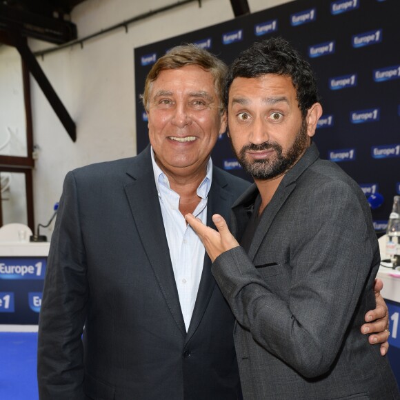 Jean-Pierre Foucault et Cyril Hanouna - Conférence de rentrée de Europe 1 à Paris. Le 3 septembre 2014