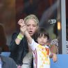 Shakira avec ses fils Sasha et Milan lors des 8e de finale de l'UEFA Euro 2016 Italie-Espagne au Stade de France à Saint-Denis, France, le 27 juin 2016. © Cyril Moreau/Bestimage